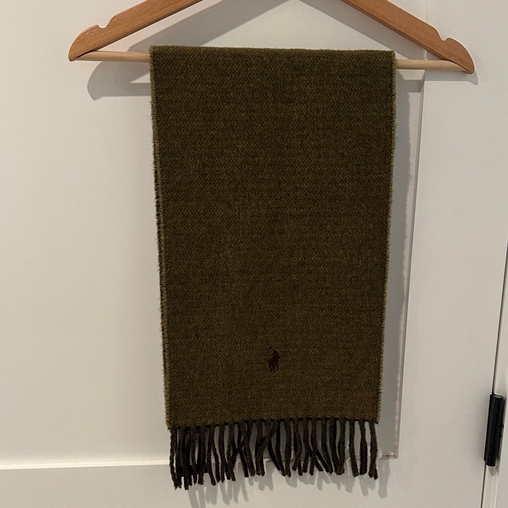 Polo by Ralph Lauren Reversible Dark Green Plaid Scarf